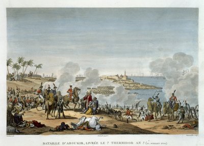 La Battaglia di Aboukir, 7 Termidoro, Anno 7 (25 luglio 1799) incisa da Louis Francois Couche da Jacques Francois Joseph Swebach